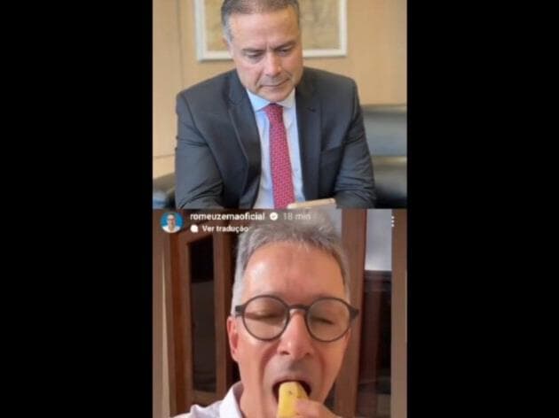 Zema come banana com casca para provocar Lula, e leva invertida de Renan Filho; vídeo